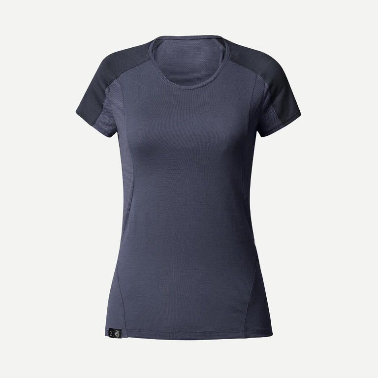 Women's trekking merino wool short-sleeved T-shirt Merino Resist - Grey