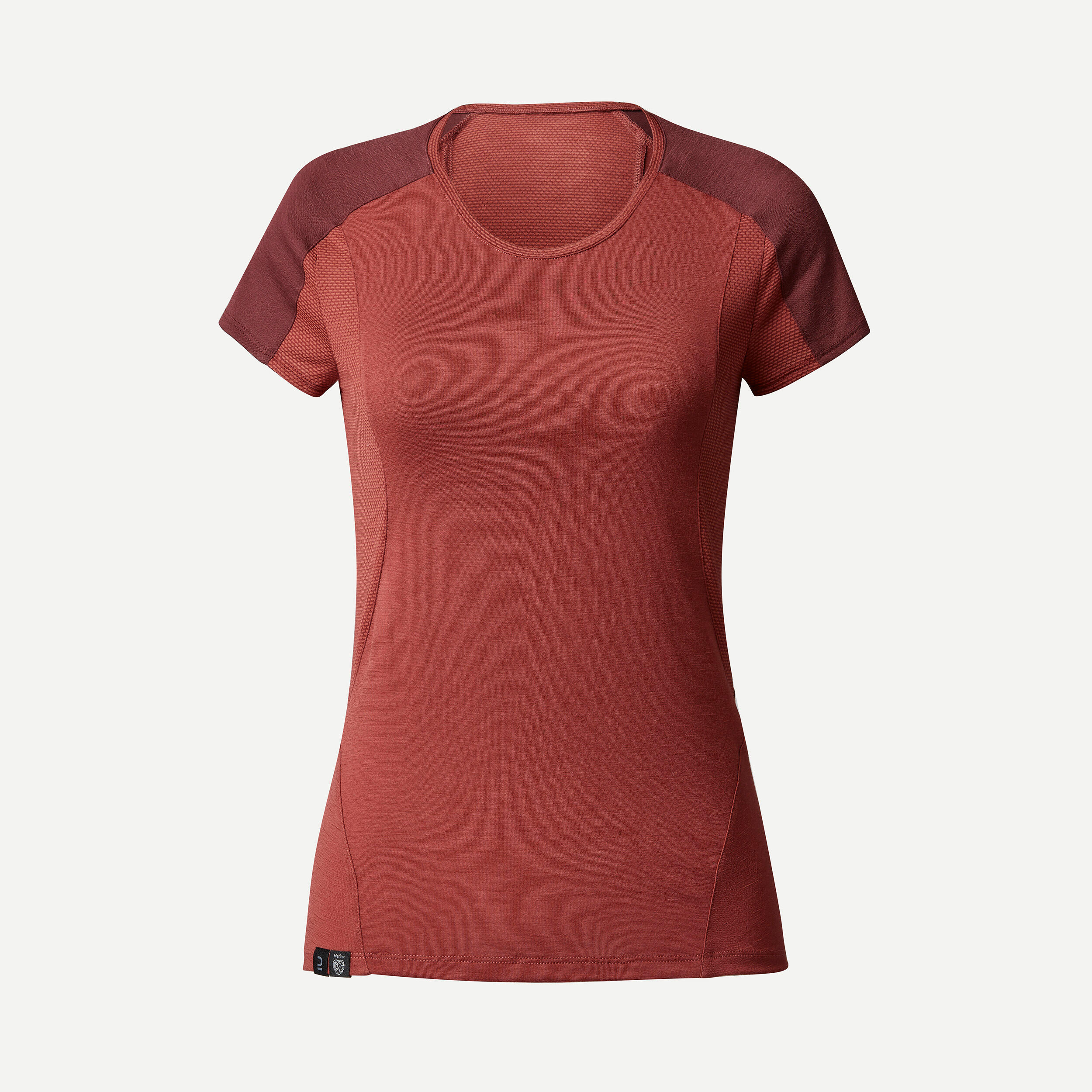 T-shirt trek a maniche corte in lana merino da donna - MT500