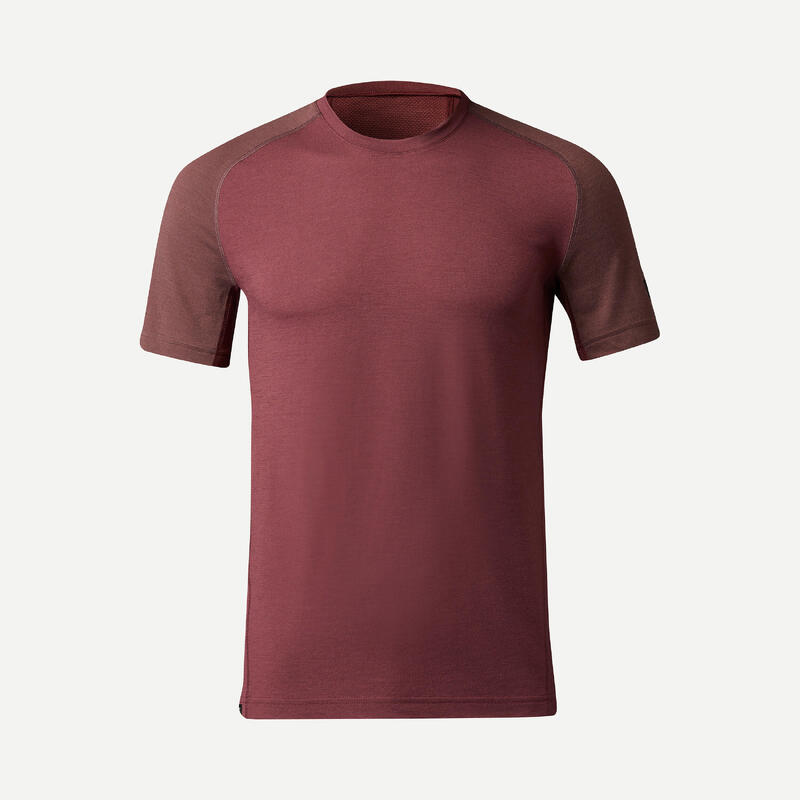 T-shirt de lã merino de Trekking Bordeaux - MT500 - Homem