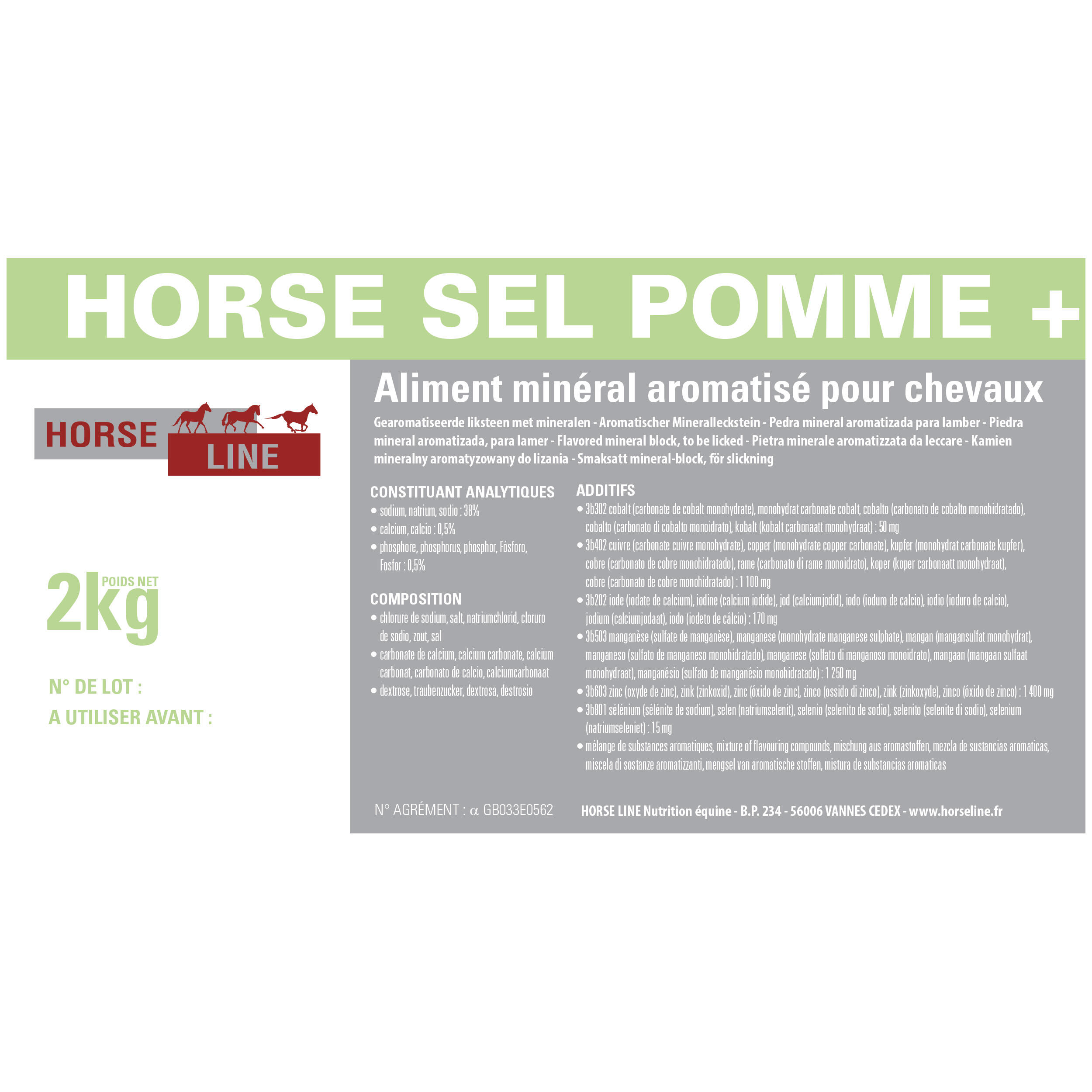 Zoutblok voor paarden en pony's HORSE ROC appelsmaak 2 kg 2/2