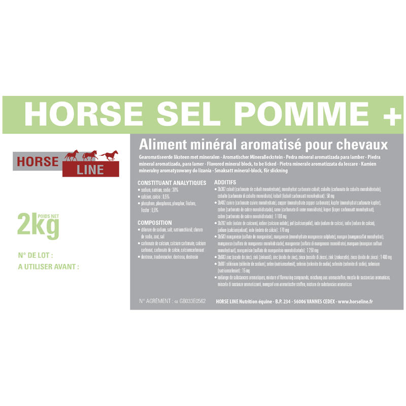 Piedra de sal equitación HORSE LINE HORSE ROC caballo y poni manzana - 2kg