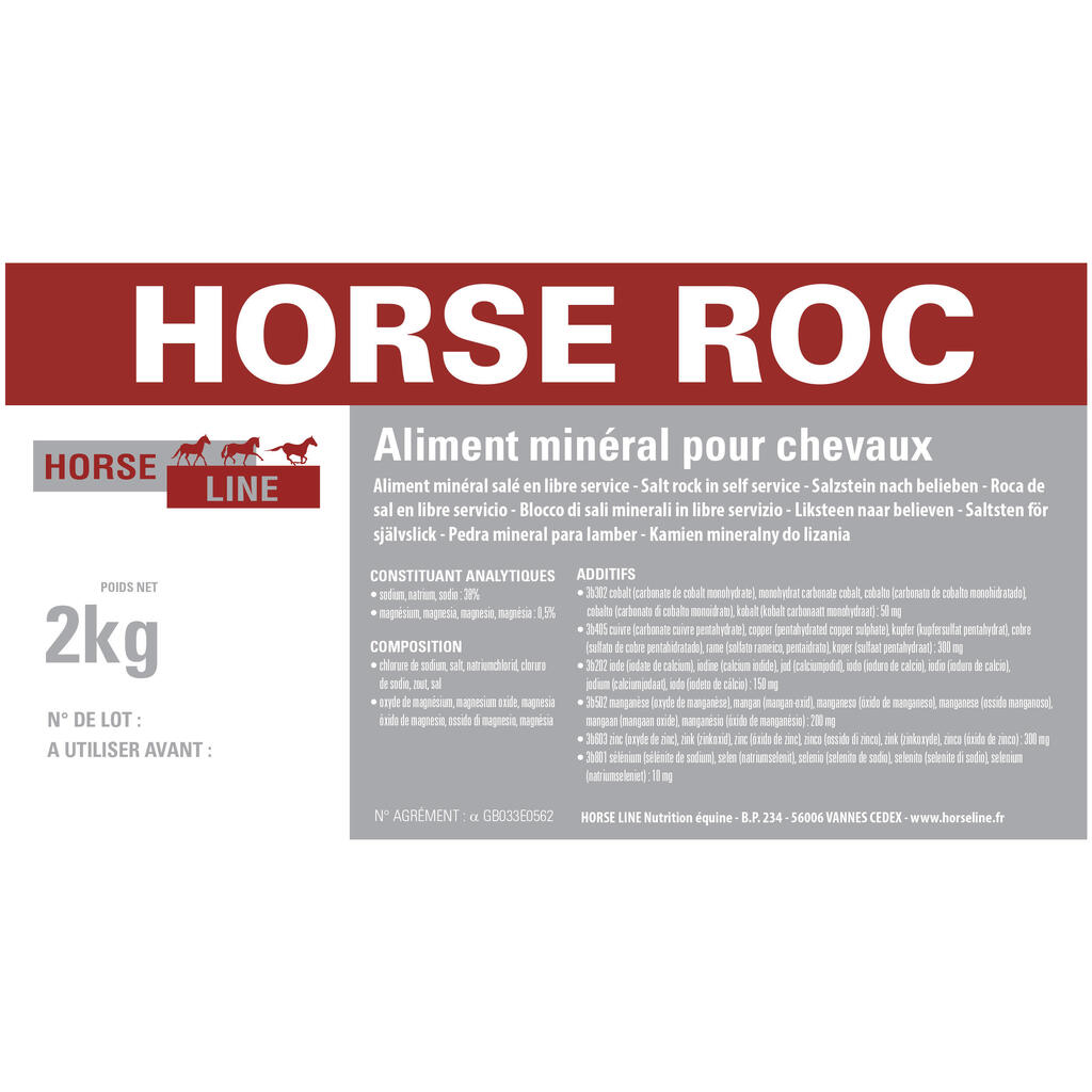 Kamenná soľ Horse Roc so stopovými prvkami pre kone a poníky 2 kg