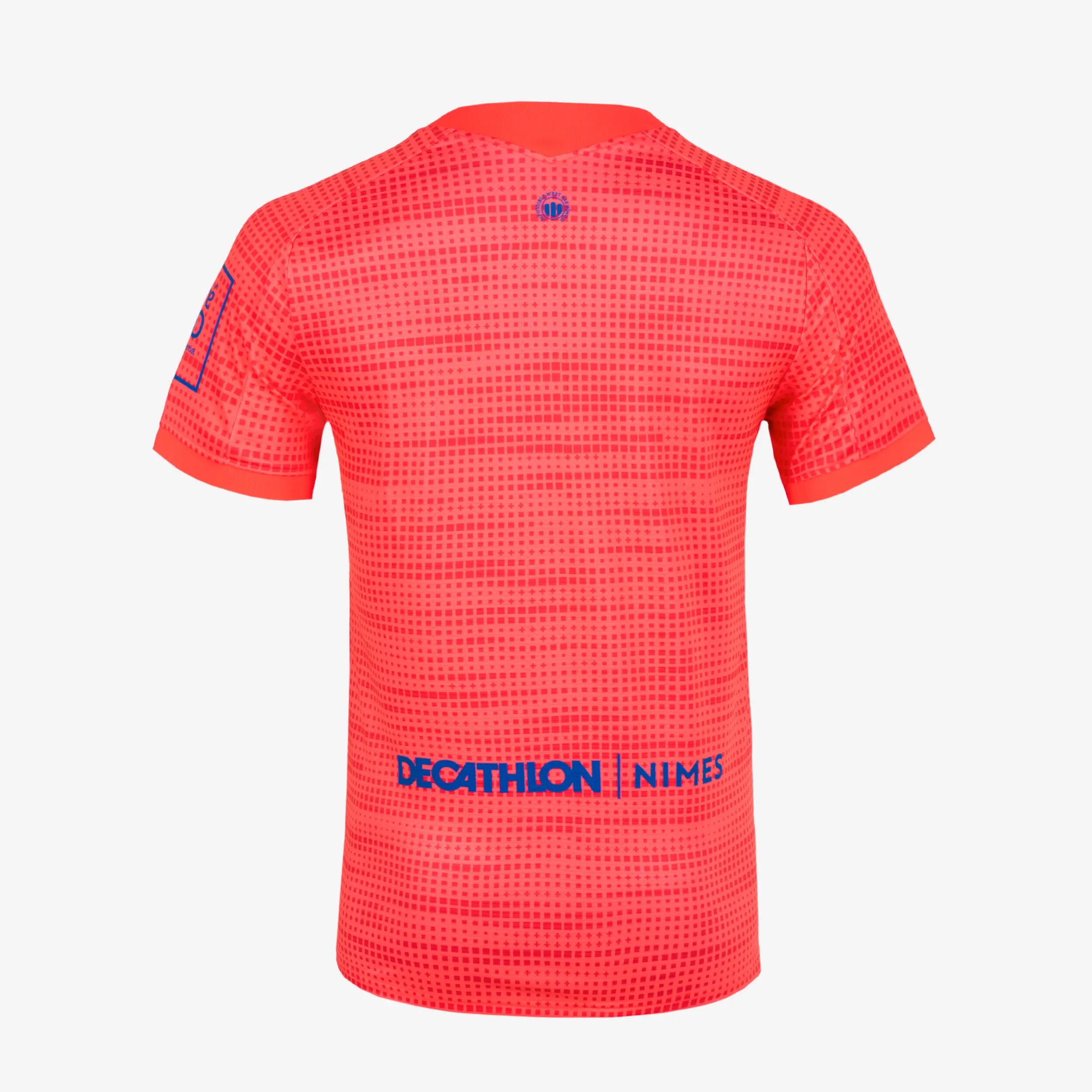 MAILLOT DE FOOTBALL AUTHENTIQUE NIMES OLYMPIQUE 23/24 GARDIEN ROSE FLUO 8/8