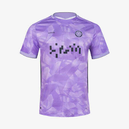 Short-Sleeved Football Shirt Viralto II - Parma Navy and Neon Purple