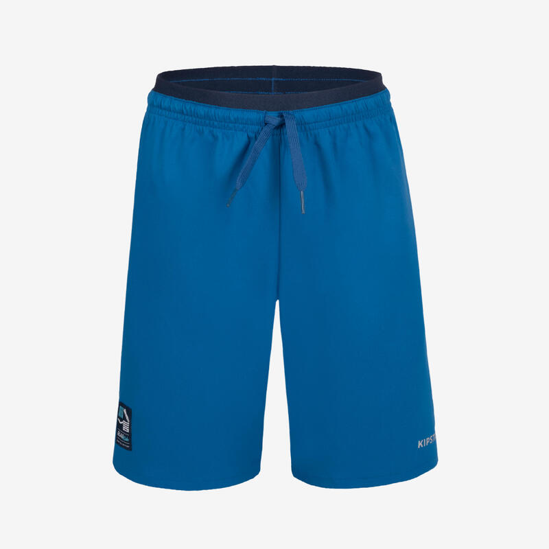 Voetbalshort voor kinderen blauw marineblauw