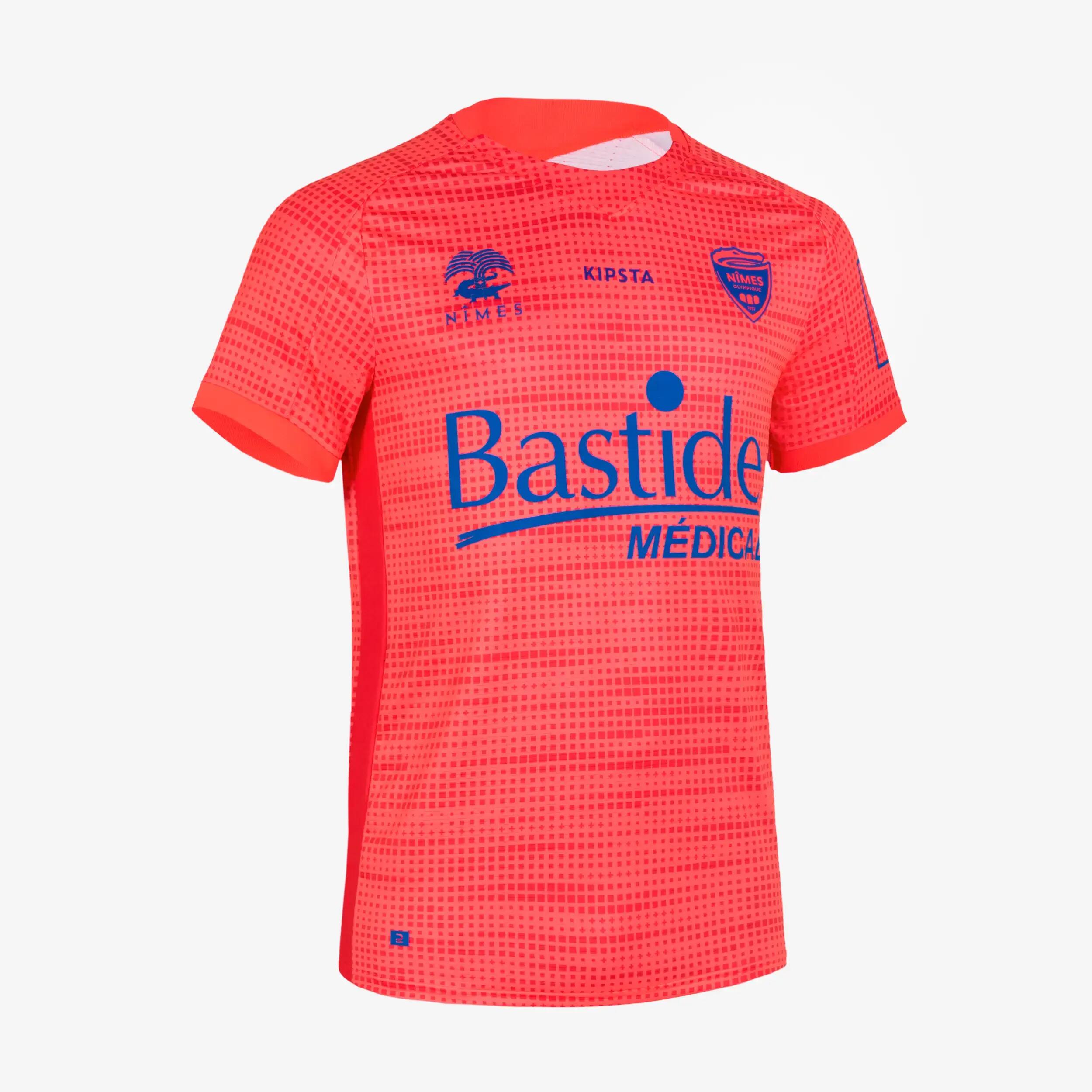 MAILLOT DE FOOTBALL AUTHENTIQUE NIMES OLYMPIQUE 23/24 GARDIEN ROSE FLUO 6/8