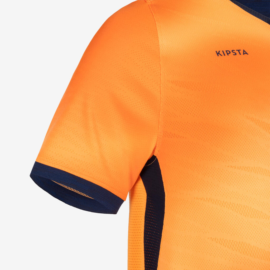 Oranžna in modra nogometna majica s kratkimi rokavi CLR za odrasle