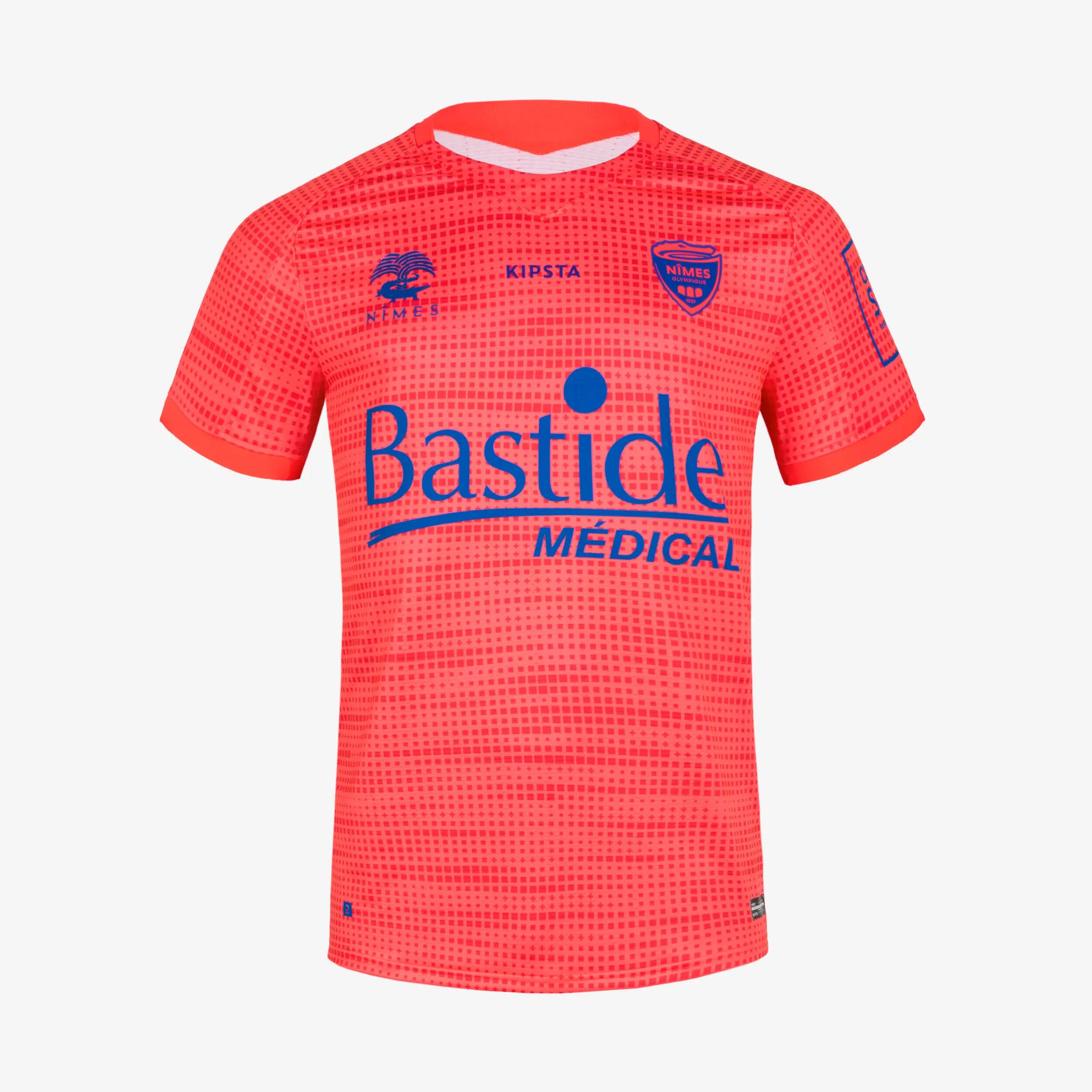 MAILLOT DE FOOTBALL AUTHENTIQUE NIMES OLYMPIQUE 23/24 GARDIEN ROSE FLUO 2/8