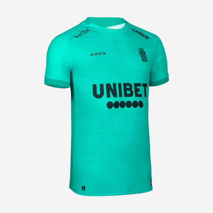 MAILLOT DE FOOTBALL AUTHENTIQUE CHARLEROI 23/24 EXTERIEUR BLANC BANDE ZEBRE NOIR
