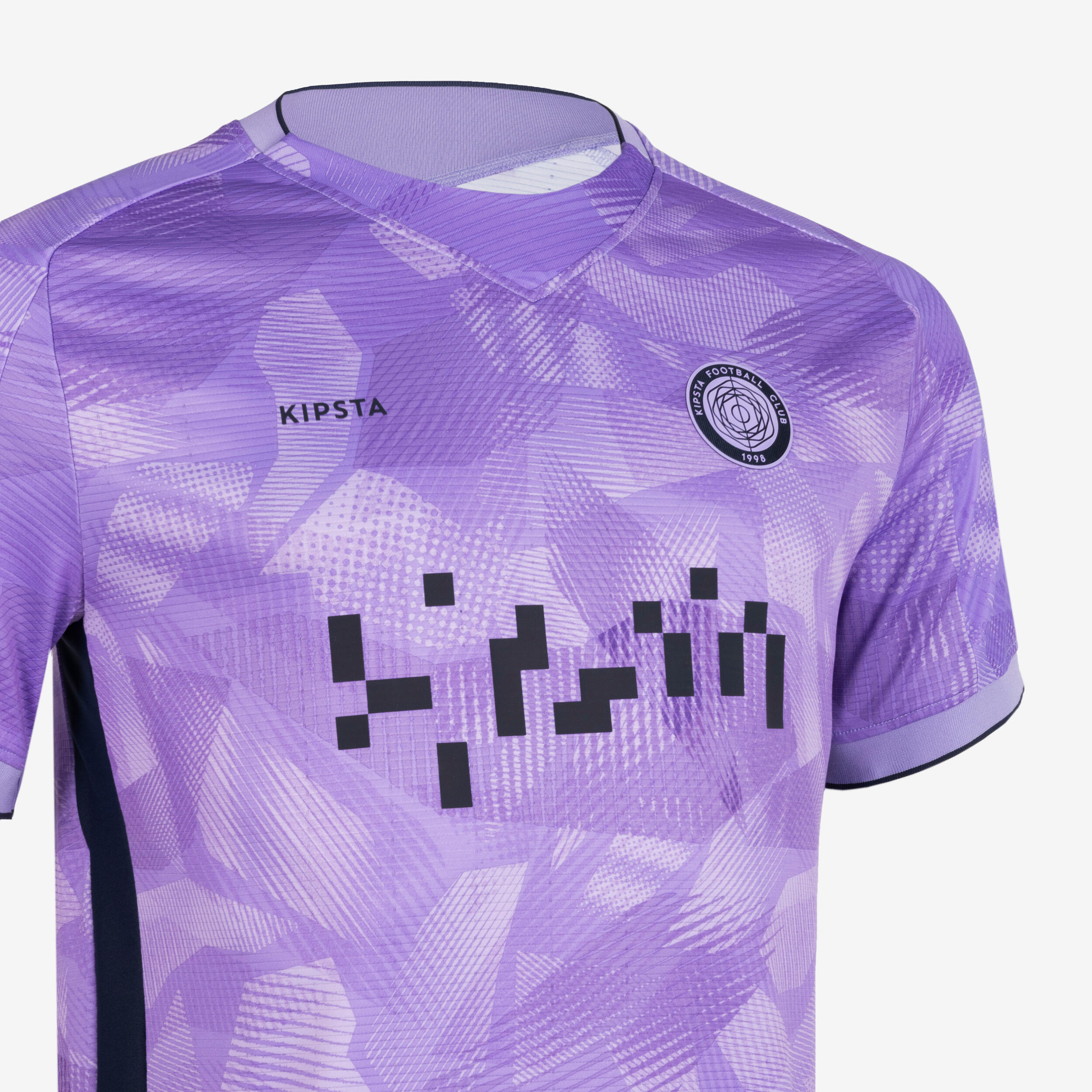 Short-Sleeved Football Shirt Viralto II - Parma Navy and Neon Purple 3/9