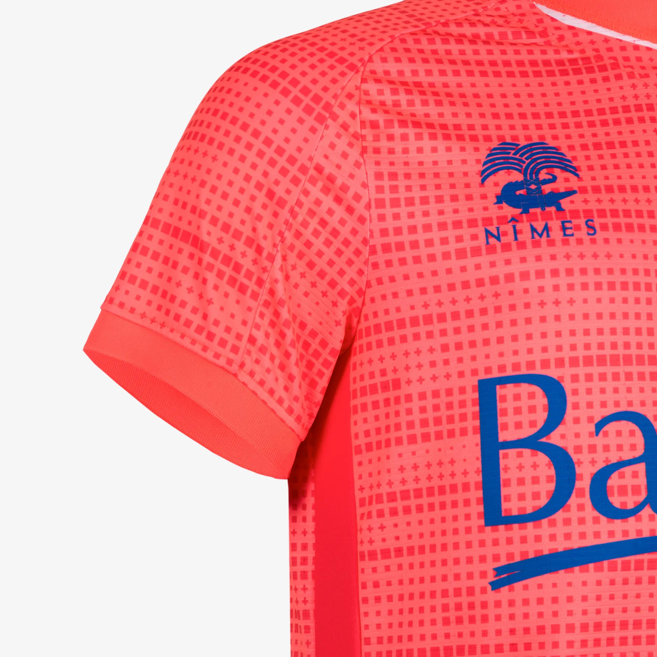 MAILLOT DE FOOTBALL AUTHENTIQUE NIMES OLYMPIQUE 23/24 GARDIEN ROSE FLUO 5/8