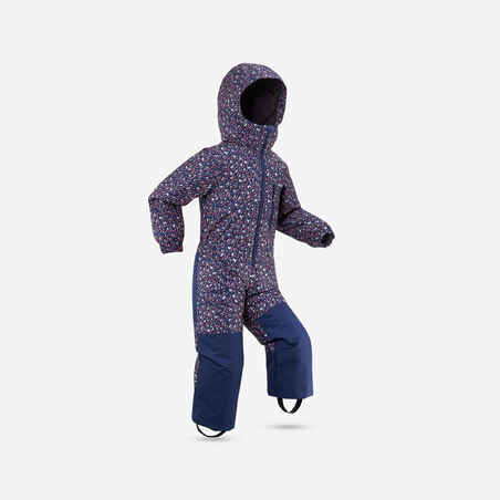 Kids’ Warm and Waterproof Ski Suit - 100 Leopard