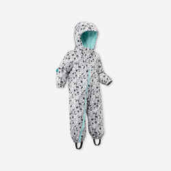 WARM BABY SKI SUIT - 500 WARM LUGIKLIP - GREY PATTERNED