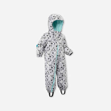 Warm Baby Ski Suit - 500 Warm - Grey Patterned