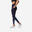 Legging voor cardiofitness dames smartphonezak blauw