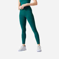 Women's shaping fitness cardio high-waisted leggings, emerald