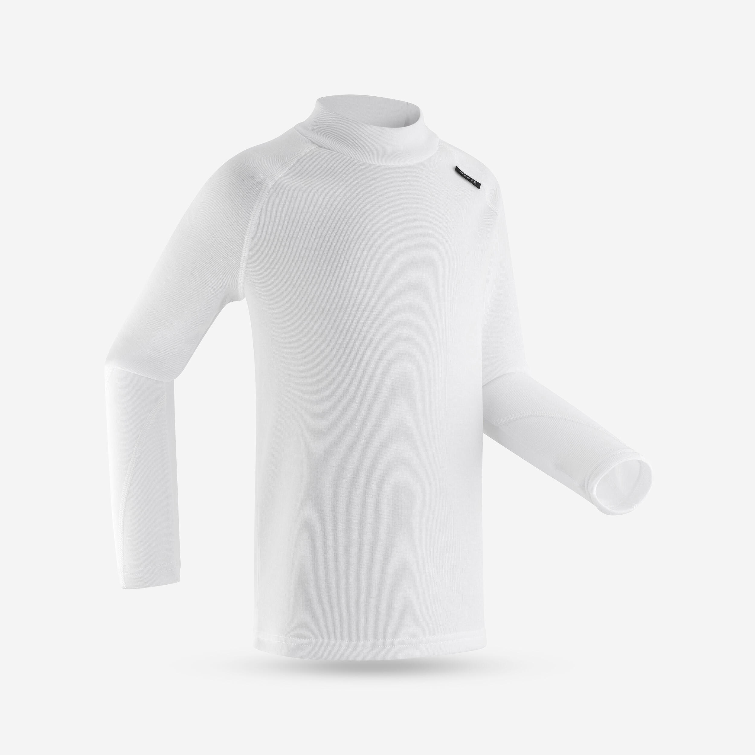 Decathlon | Maglia termica sci bambino 100 bianco greige |  Wedze