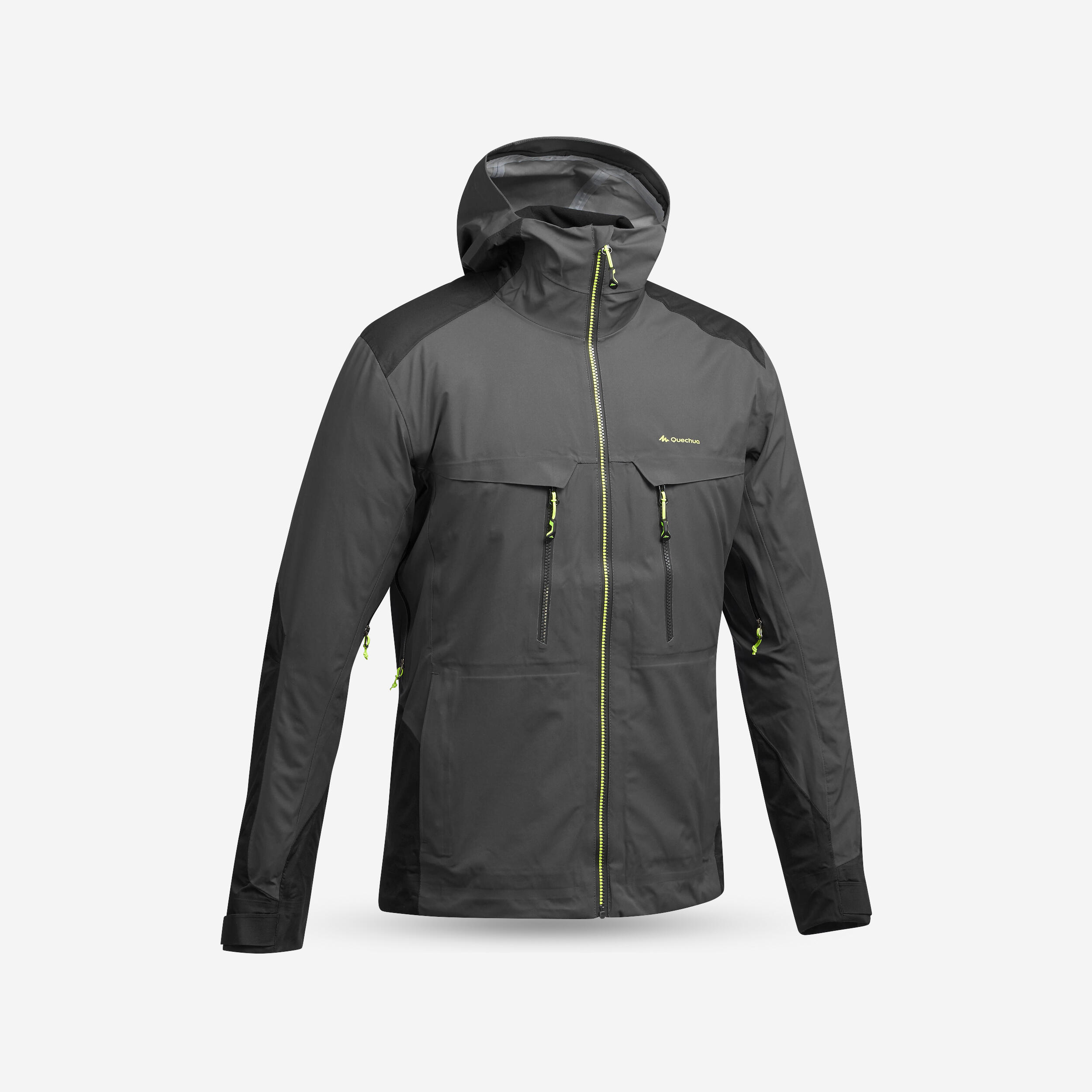 Men’s Hiking Waterproof Jacket - MH 900 Black - Carbon grey, black ...