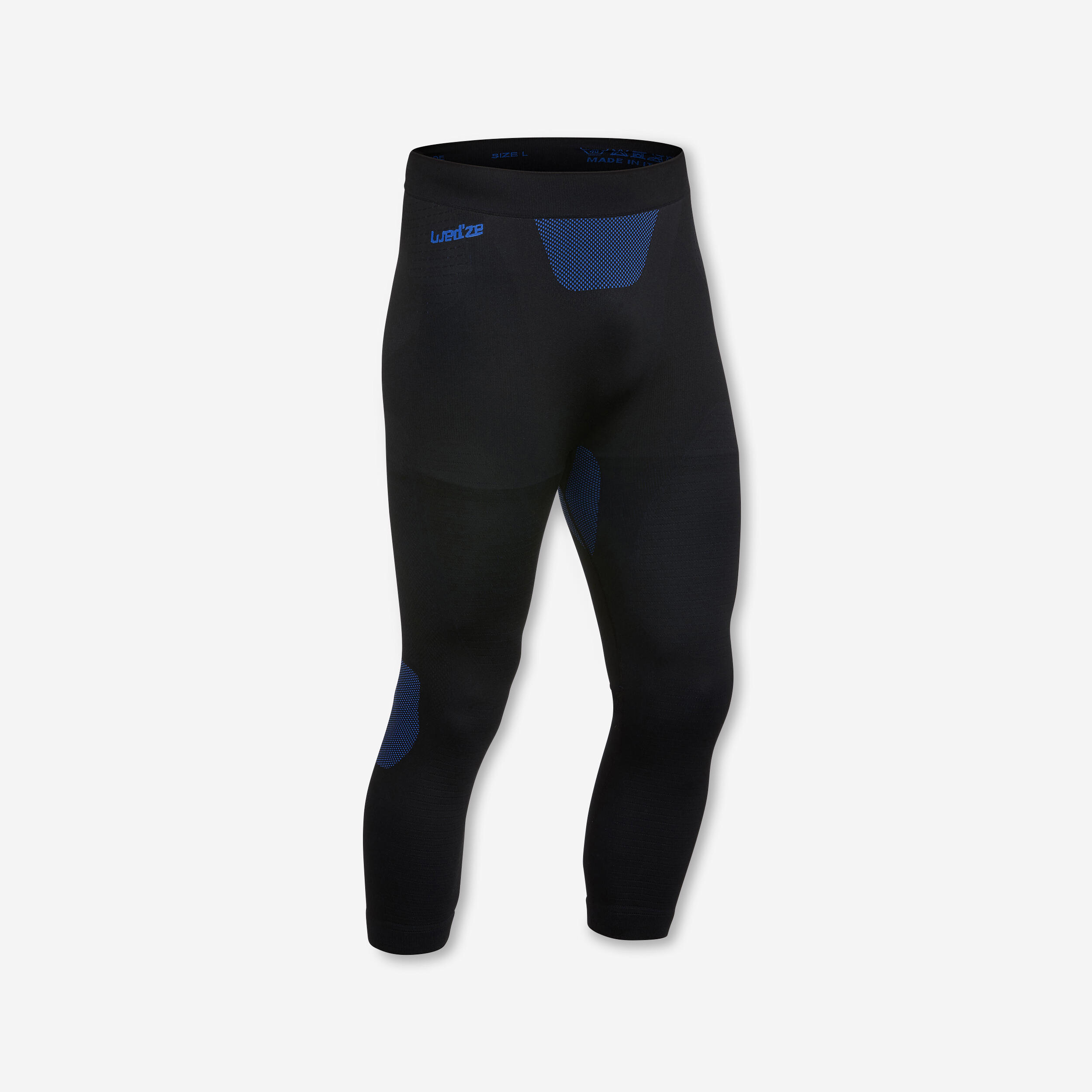 Men's seamless thermal ski underwear, BL 500 Soft stocking, black and blue