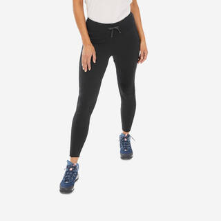 Women’s warm hiking leggings NH100 - Black