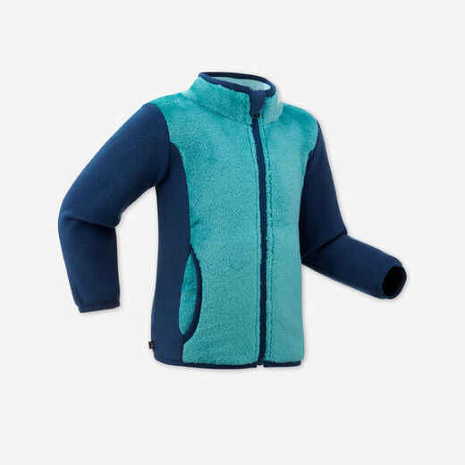 
      Detská fleecová bunda Midwarm na sánkovanie modrá
  