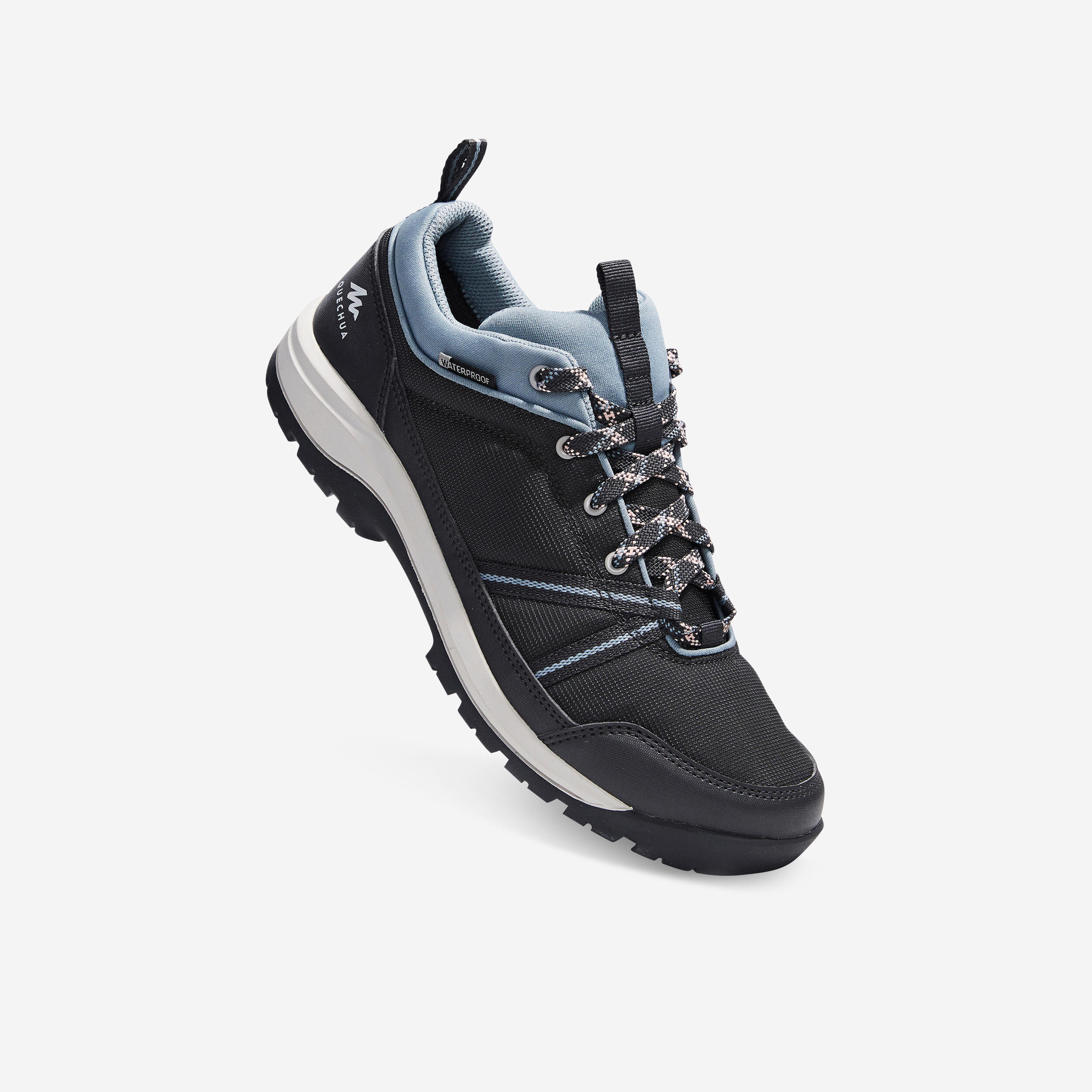 Women’s Waterproof Hiking Shoes – MH 100 Grey/Blue