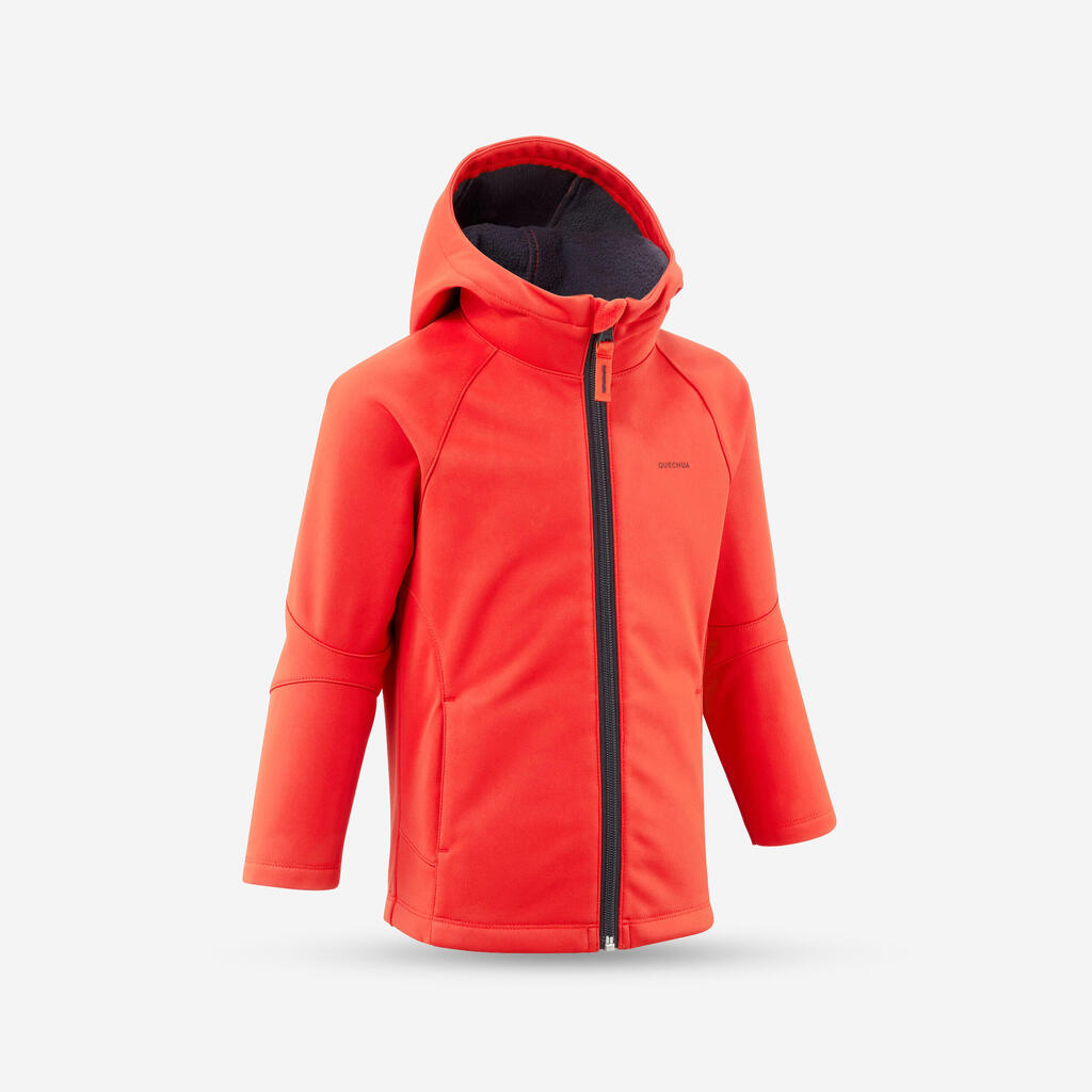 ДЕТСКО SOFTSHELL ЯКЕ ЗА ПРЕХОДИ MH550, 2-6 ГОДИНИ, ЯРКООРАНЖЕВО