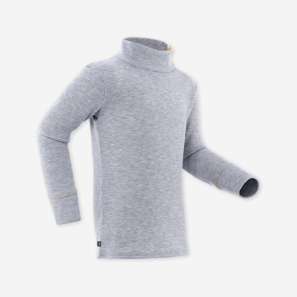 Primera capa, polera térmica ski bebé WARM gris