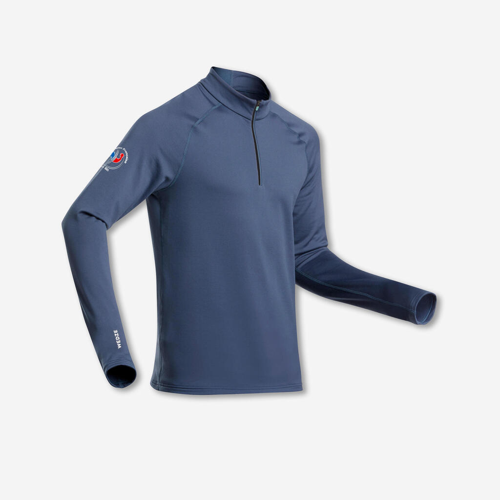 Men’s Ski Base Layer - BL 500 FFS 1/2 Zip Top - Blue