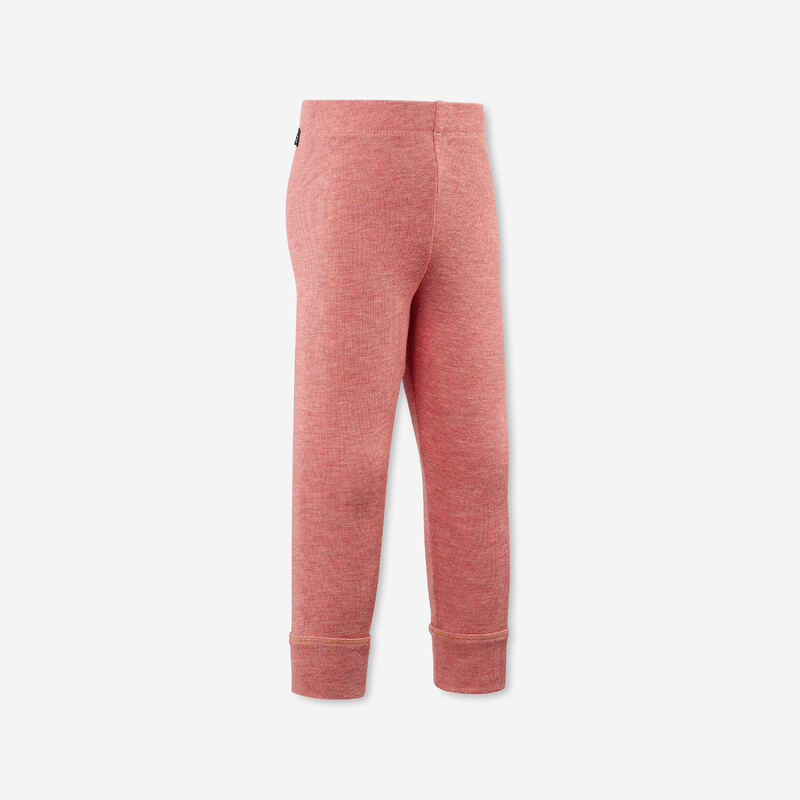 Base layer trousers, Baby ski leggings - WARM pink