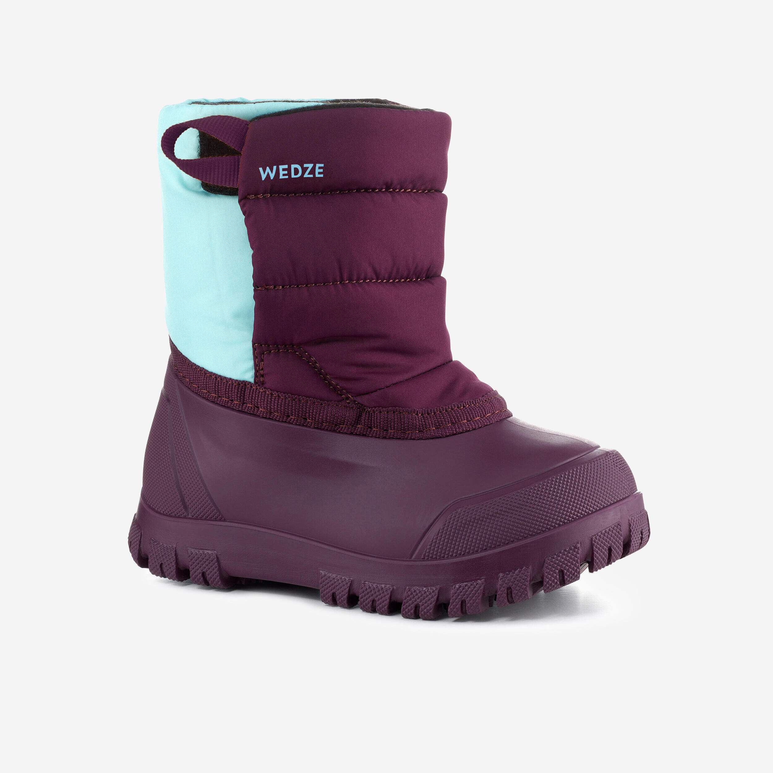 WEDZE Baby Snow Boots, Baby Après-Ski WARM Purple and Turquoise