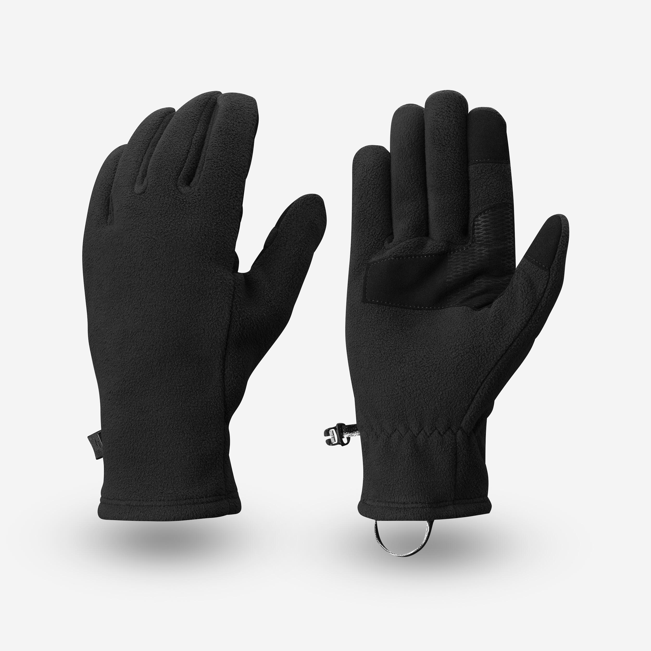 FORCLAZ Adult mountain trekking fleece gloves -  MT500 Black