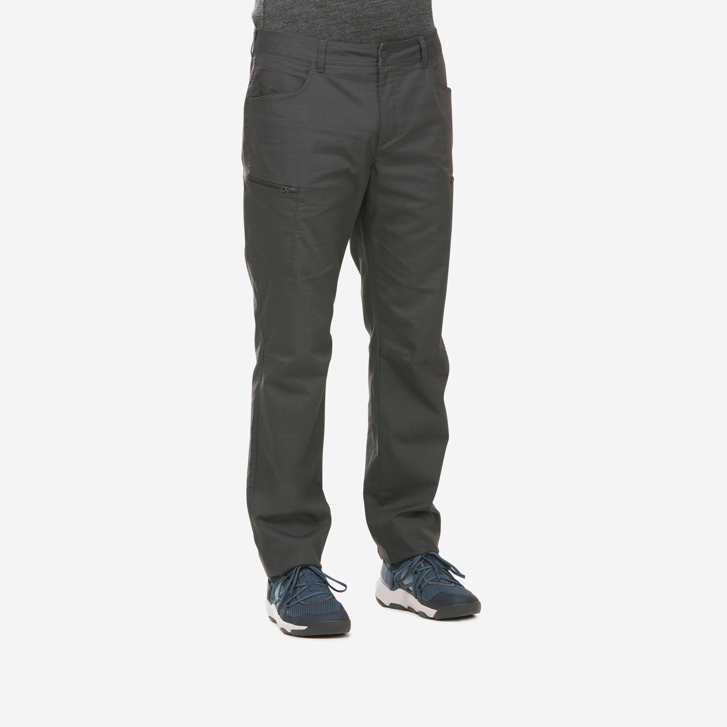 Side Slit Cargo Pants in Black Stretch Double Faced Wool