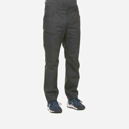 Siv moške pohodniške hlače NH500 REGULAR