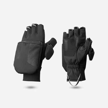Guanteletas-guantes de trekking de montaña, rompeviento negros adulto MT900