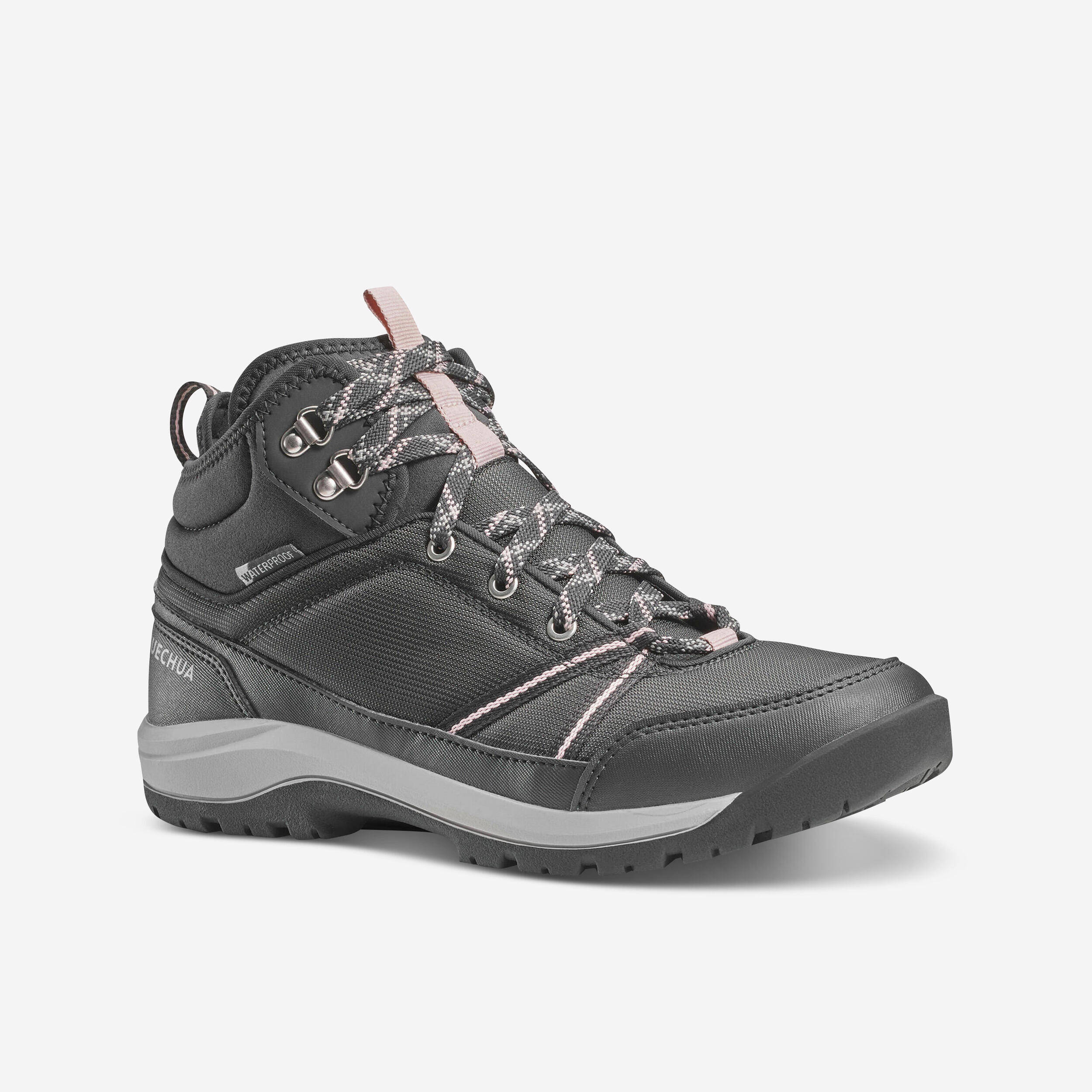 Women Water Resistant Mid Ankle Hiking Shoes Carbon Grey - NH100 -  1