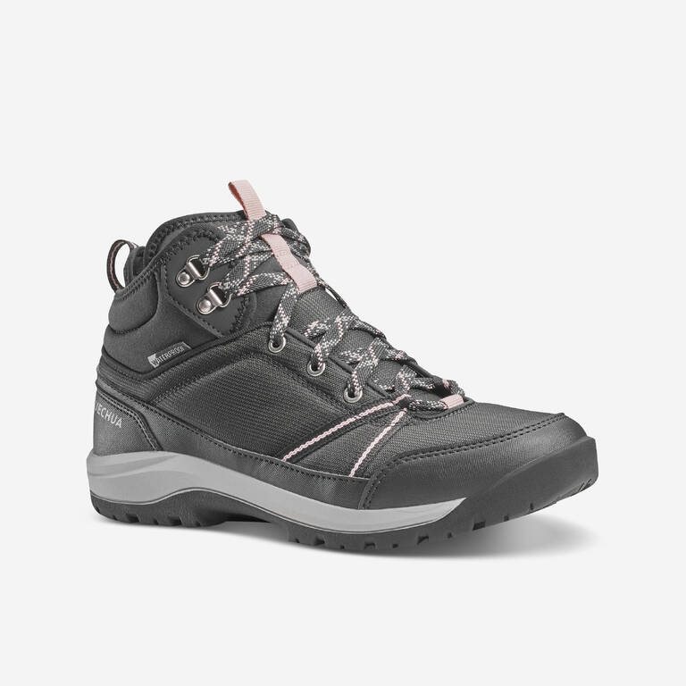 Women Water Resistant Mid Ankle Hiking Shoes Carbon Grey - NH150