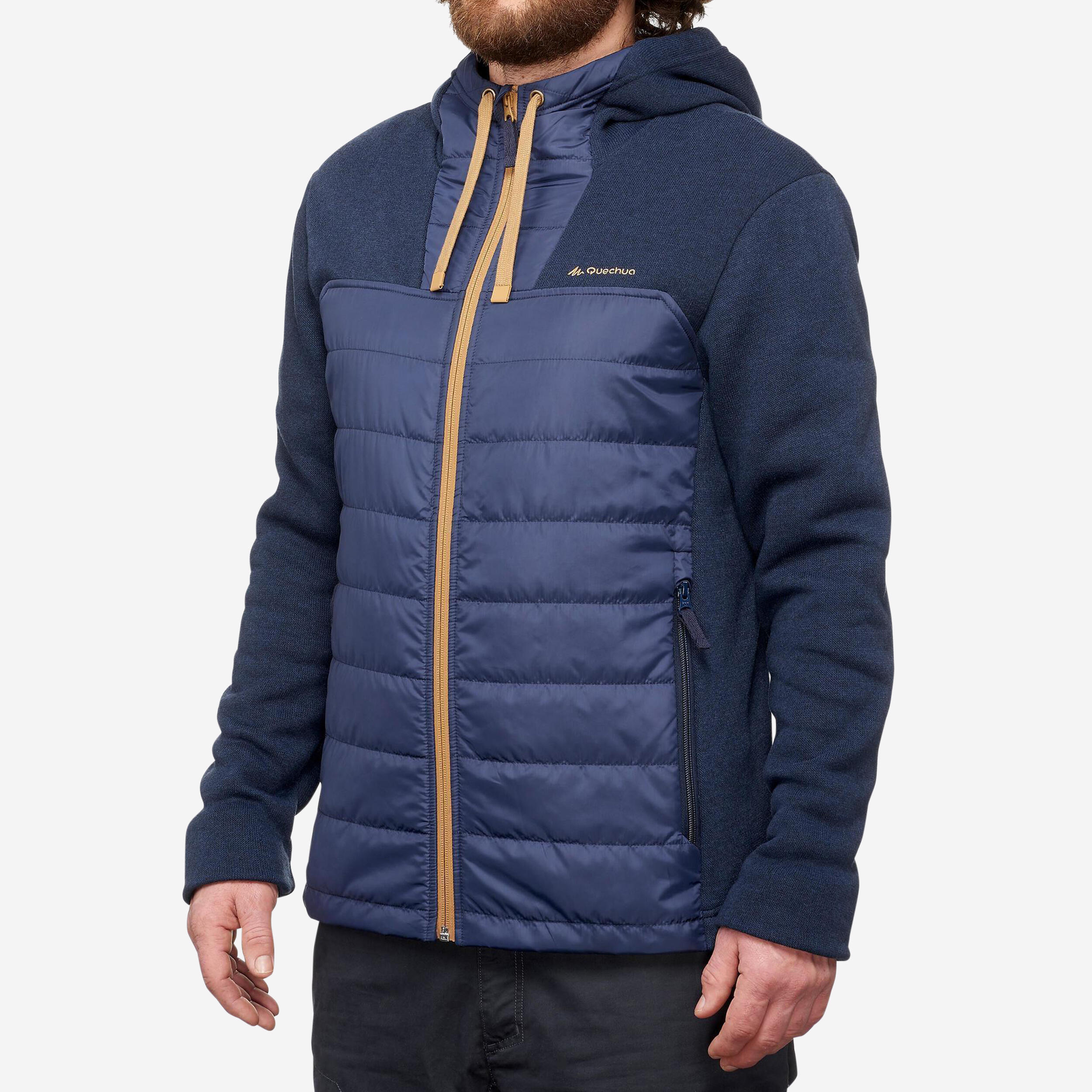 QUECHUA Men’s Hiking Hooded Sweatshirt - NH100 Hybrid