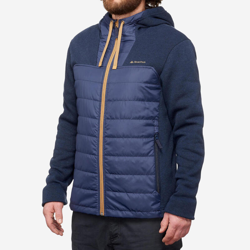 Felpa con cappuccio montagna uomo NH100 Hybrid blu