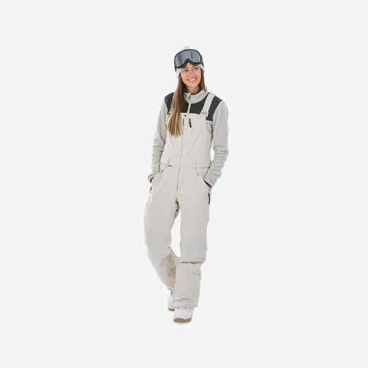 
      Snowboardhose Latzhose Damen wasserdicht - SNB BIB 900 beige 
  