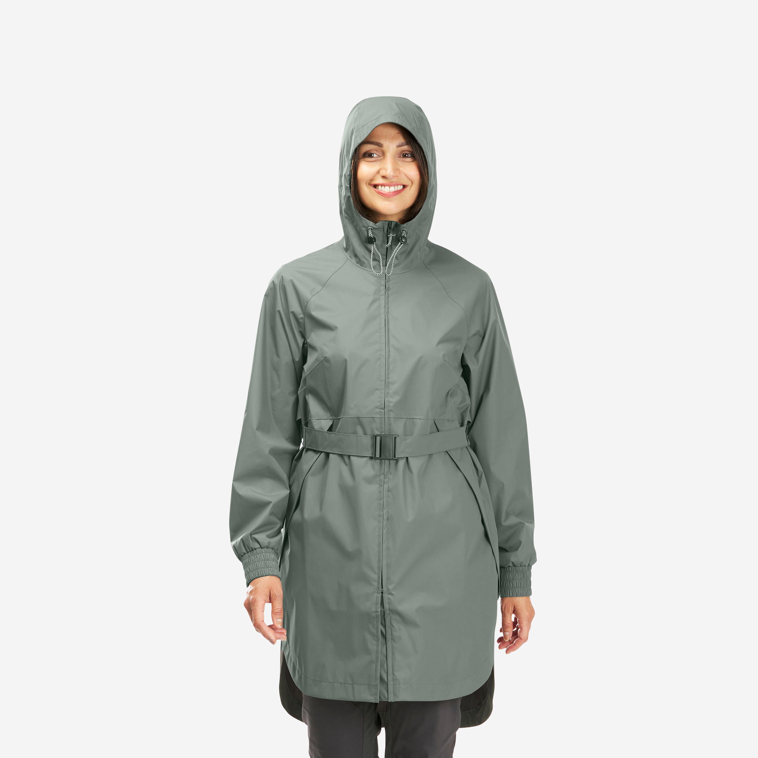 Women's Waterproof Rain Jacket - NH 550 - Yellow ochre, Linen