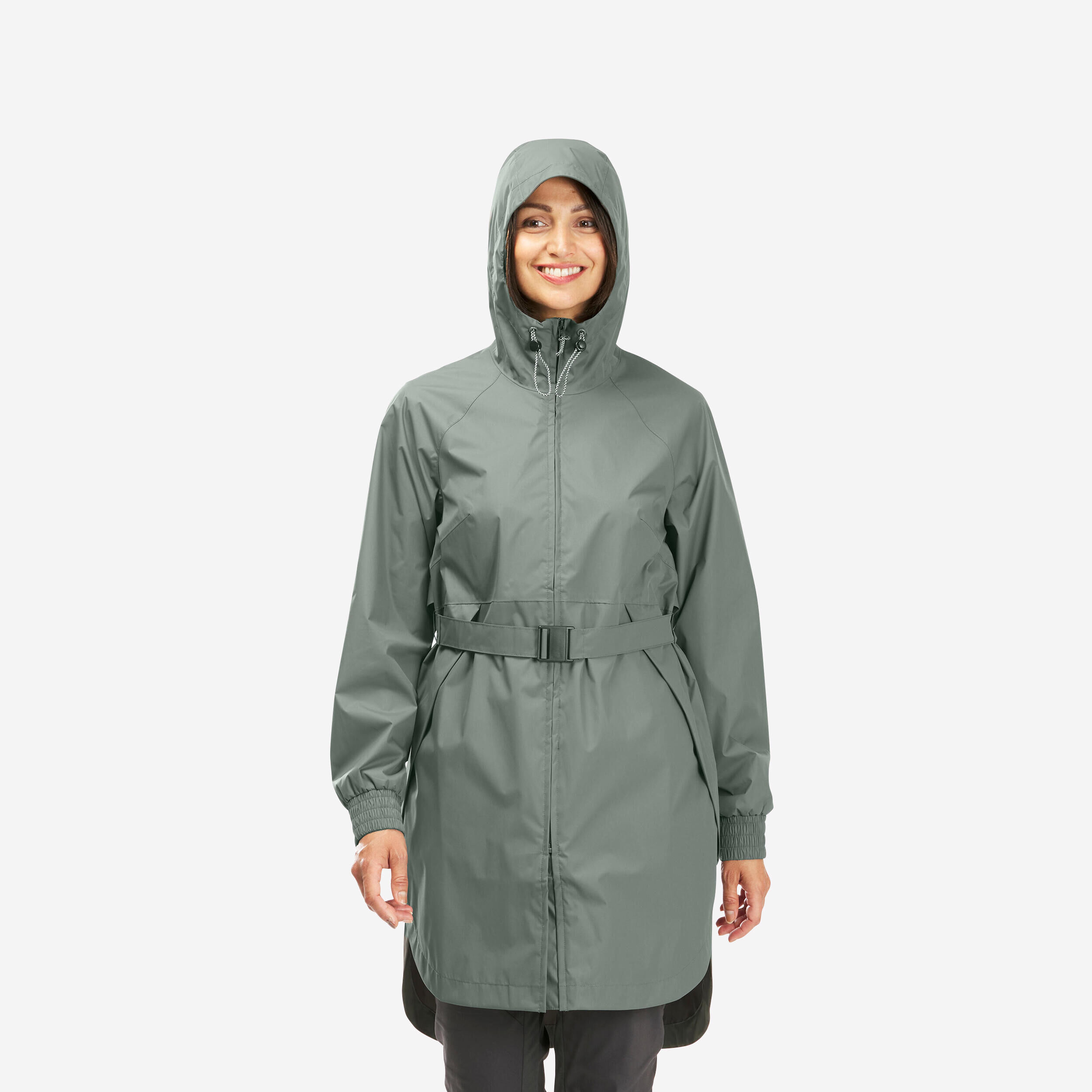 QUECHUA Women's Long Waterproof Hiking Jacket - Raincut Long