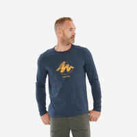 Men's Long-Sleeved T-shirt NH100 – Navy Blue