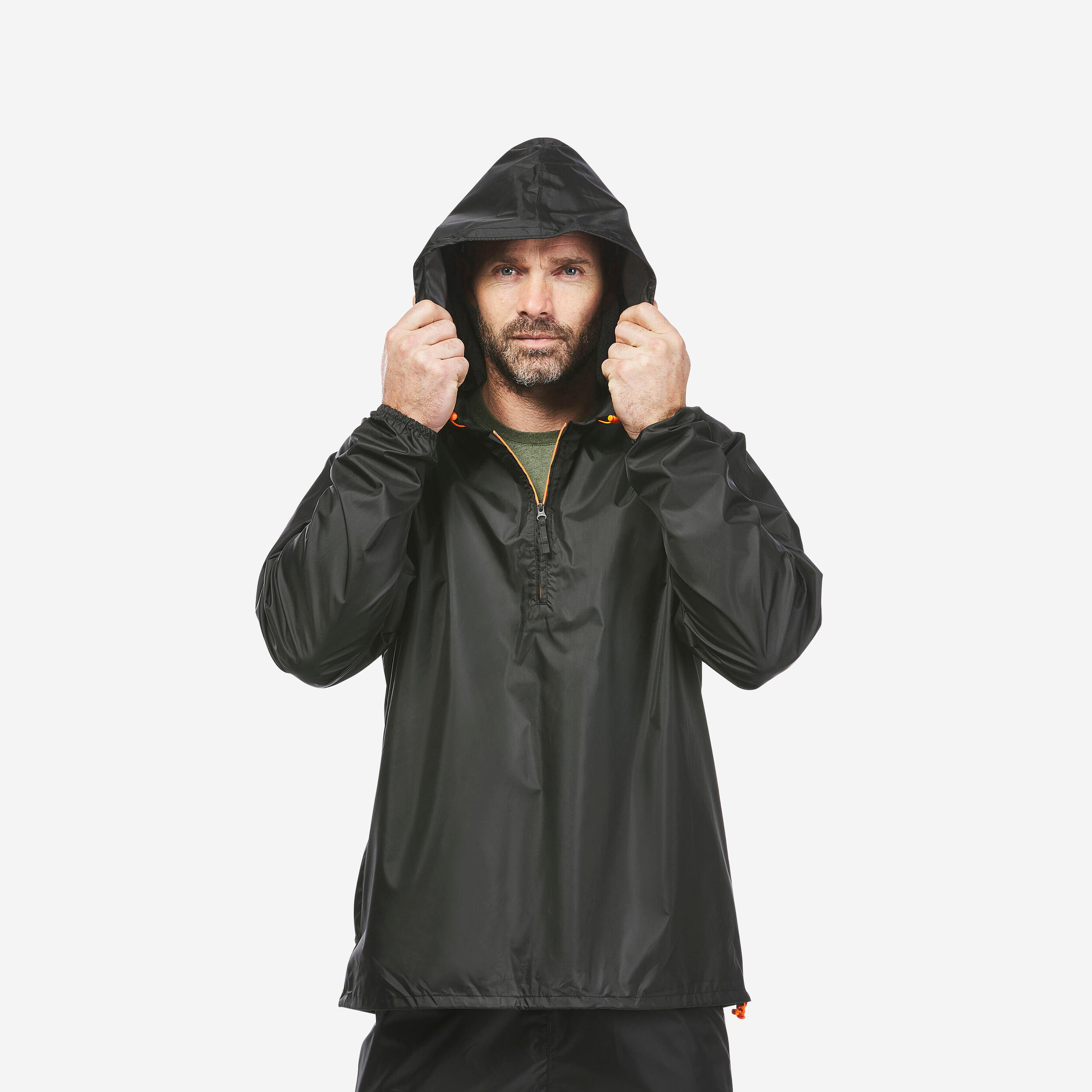 Men’s Hiking Waterproof Jacket - Raincut Black