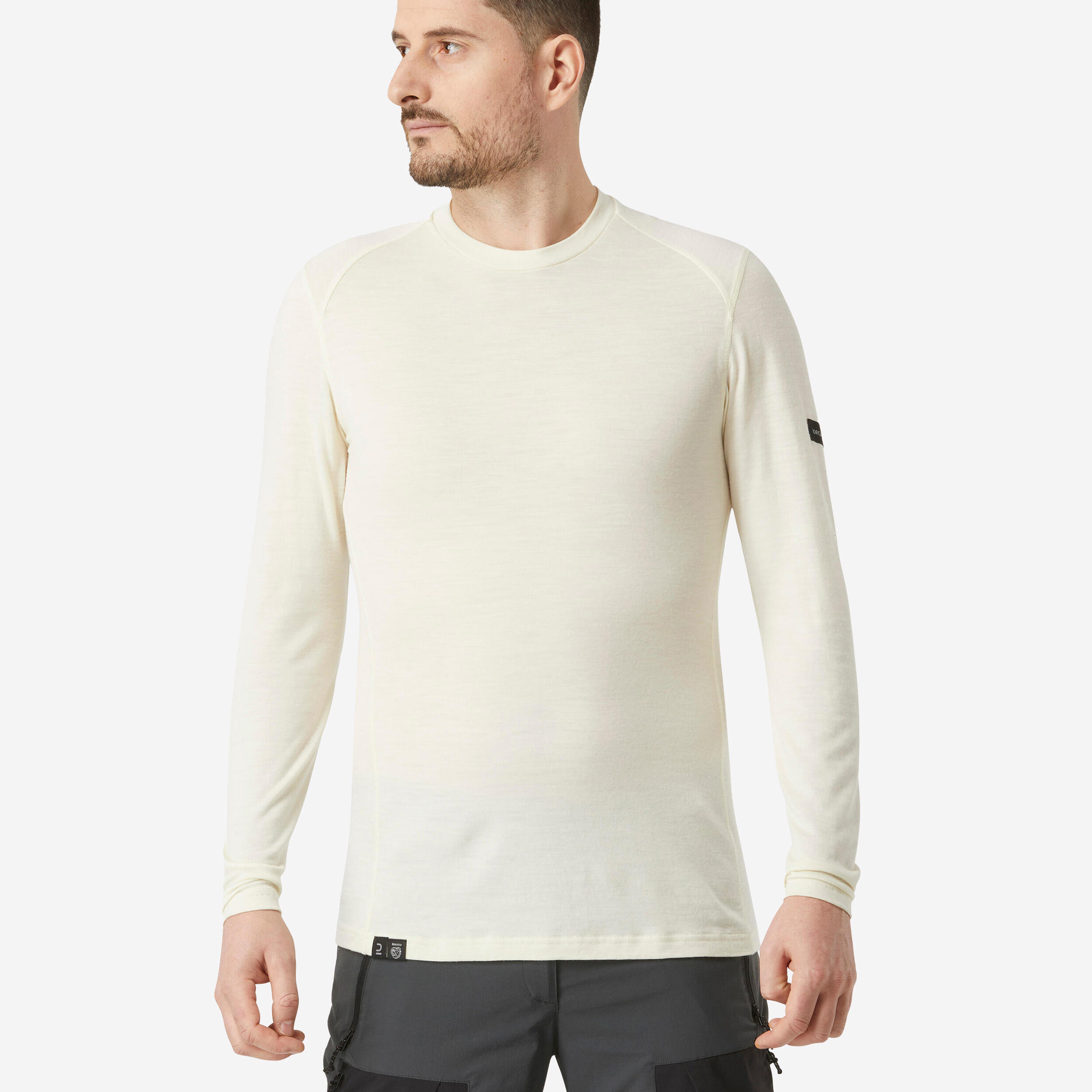 Decathlon | T-shirt trekking lana merinos uomo MT500 WOOL | greige |  Forclaz