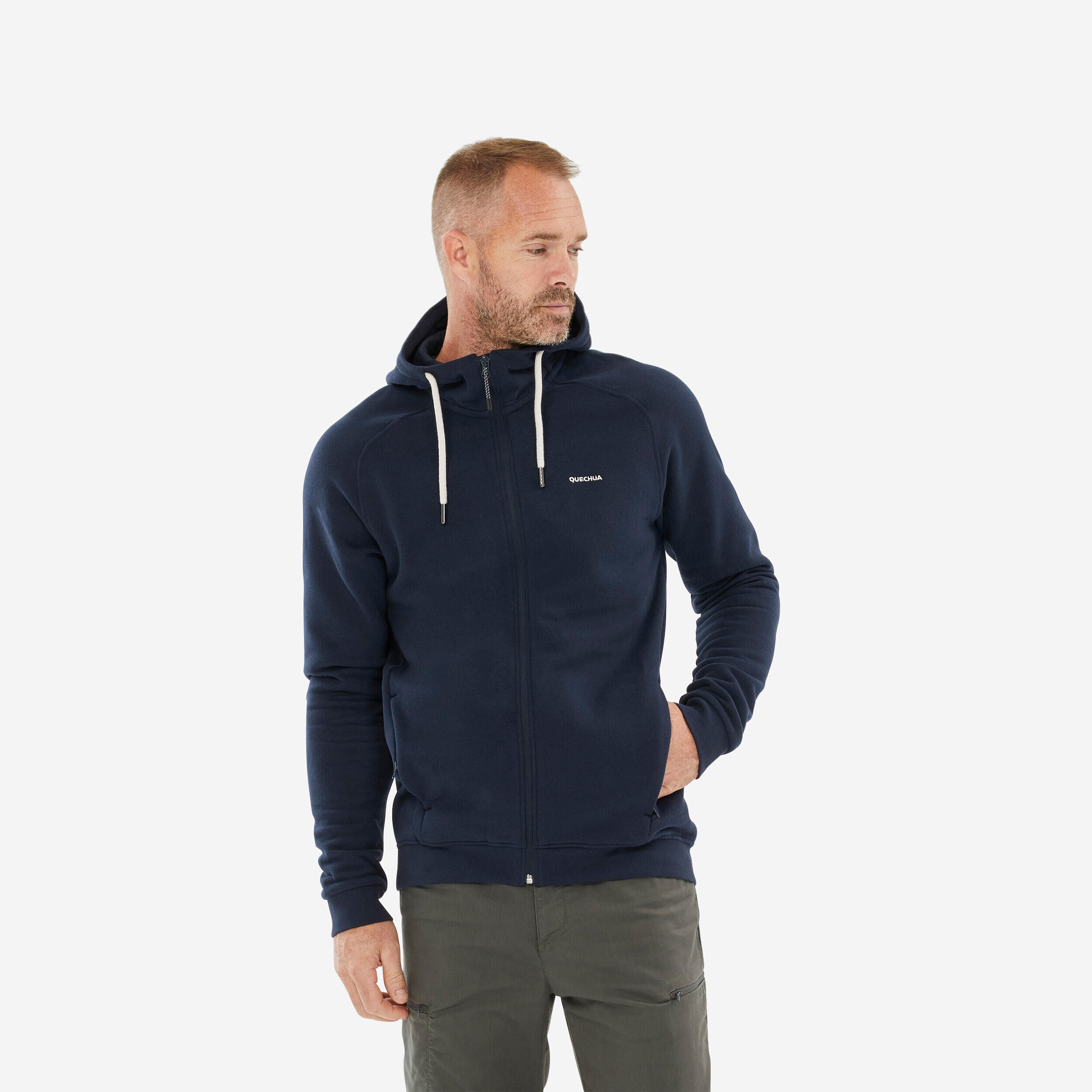 QUECHUA Men’s Hiking Zipped Hooded Sweatshirt - NH150