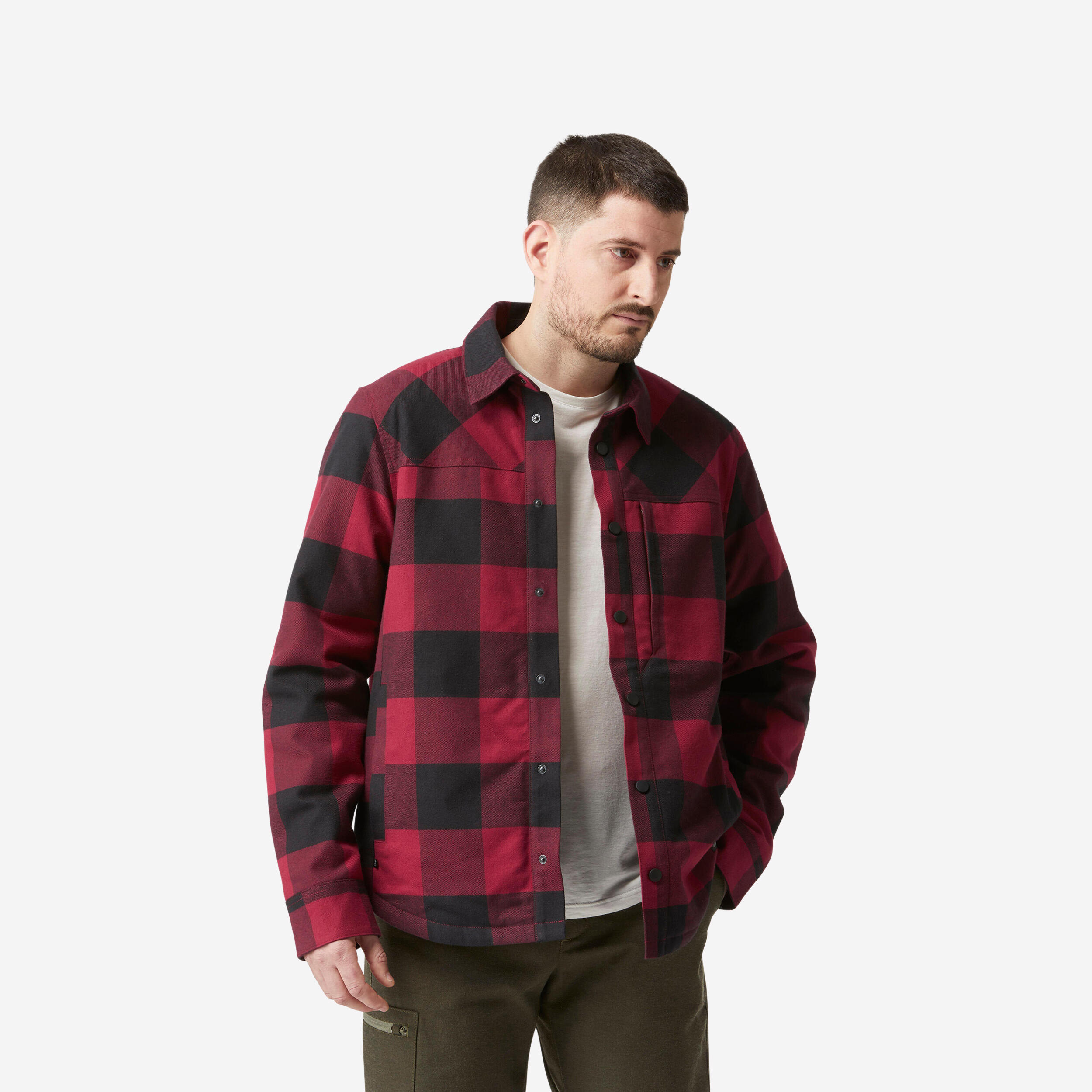 Forclaz - Surchemise Travel 900 Rouge - Chemise Manches Longues - Randonnees Et Trekking Homme - Noir-rouge - 44l - Decathlon
