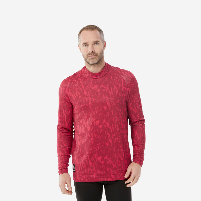 Herenthermoshirt voor skiën BL 500 relax rood met dessin