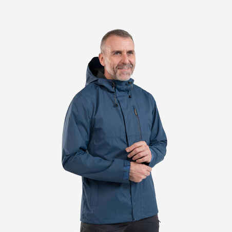 Chamarra impermeable de senderismo para hombre beige y azul NH500