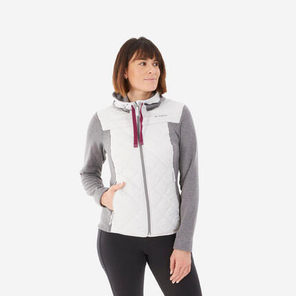 Wandeljas met capuchon voor dames NH100 Hybrid grijs